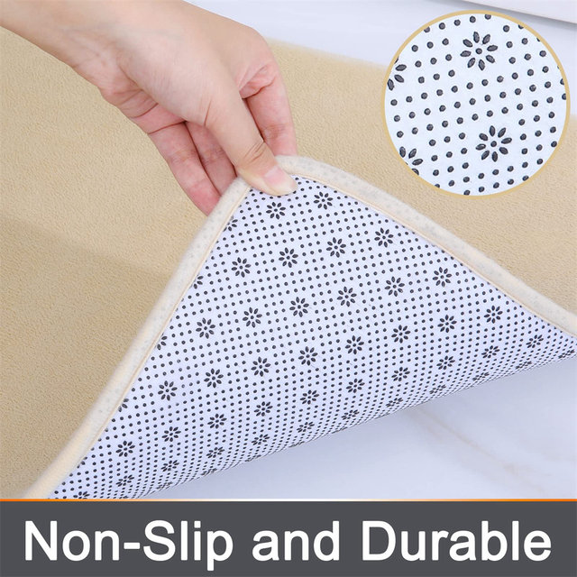 Olanly Silicone Bath Mat Non-Slip Shower Bathroom Rug Memory Foam Carpet  Soft Foot Mat Stone Floor Super Absorbent Quick Dry Rug